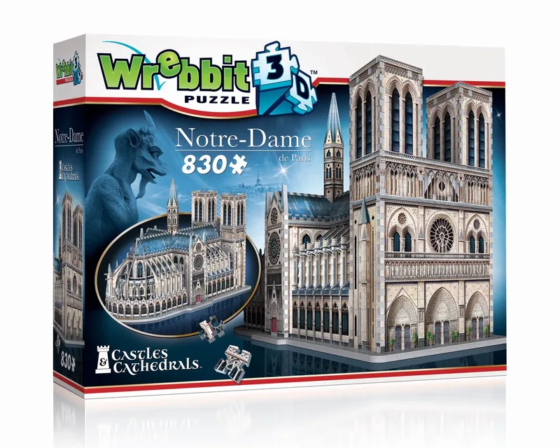 Notre-Dame de Paris - 3D puzzel - 830 stuks fra Wrebbit, Flerfarvet-udgave – æske