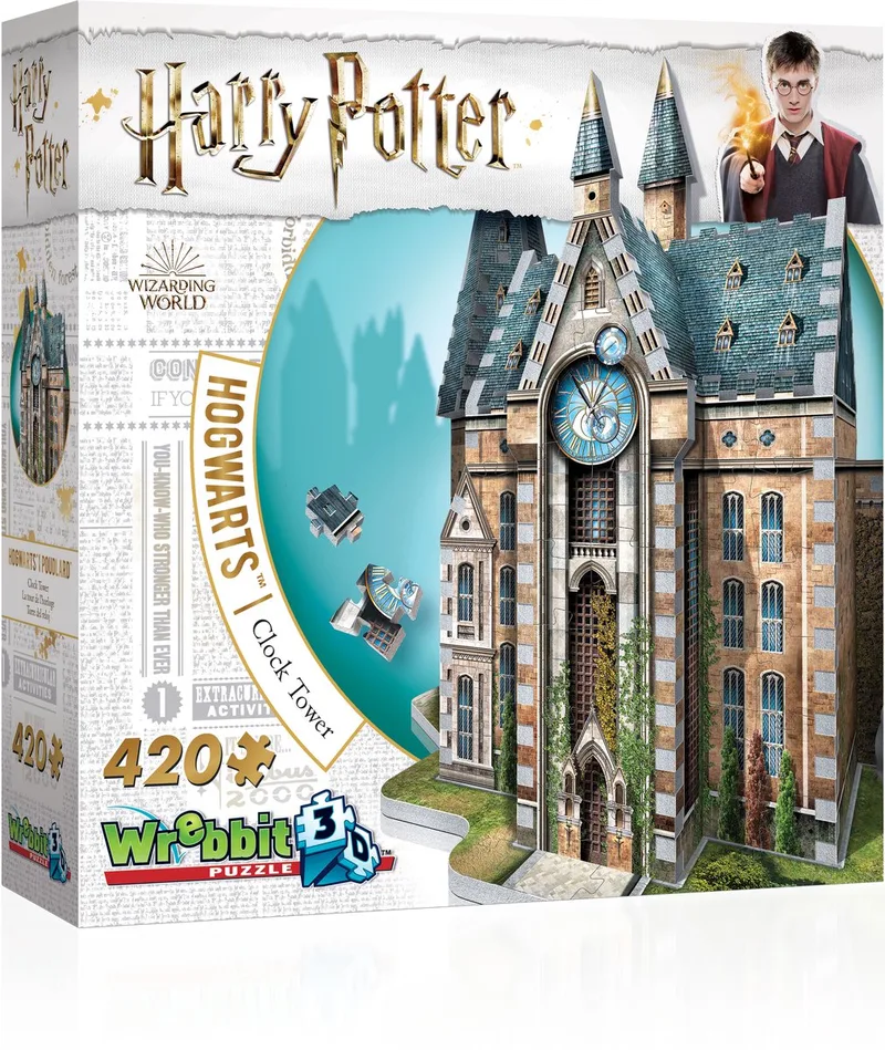 puzzel - Harry Potter Hogwarts Clock Tower 3D puzzel 420 stukjes. från Wrebbit, utgåva Flerfärgad – kartong