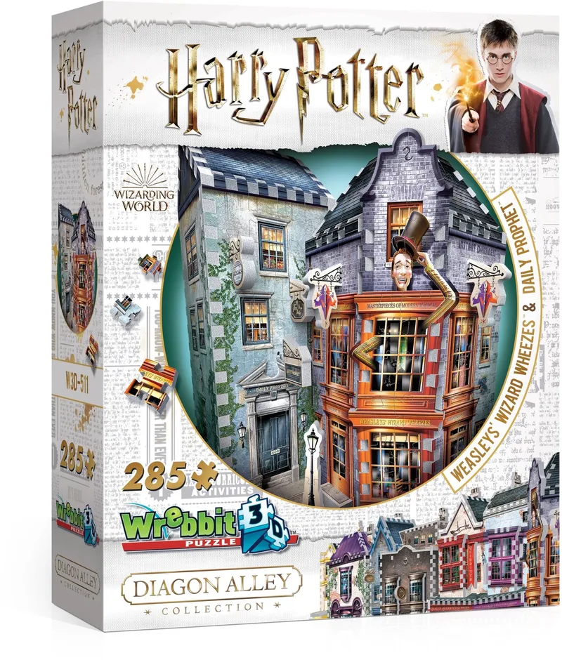 puzzel - Harry Potter - Weasleys Wizard Wheezes and Daily Prophet - 285 stuks from Wrebbit, Multicolour edition – box