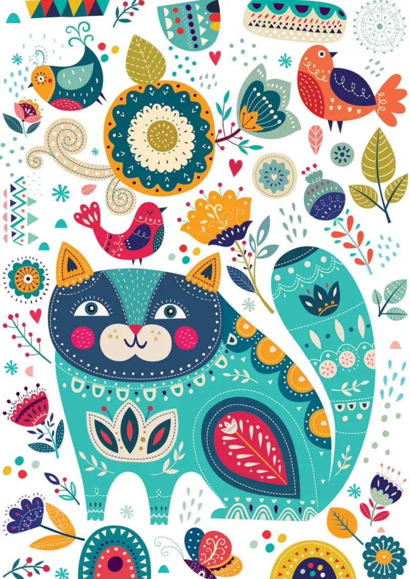 Chat et Oiseaux - 1000 pièces de Yazz Puzzle – boîte 1 sur 2