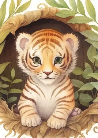 Cute Tiger - 1000 pièces de Yazz Puzzle – boîte 1 sur 2