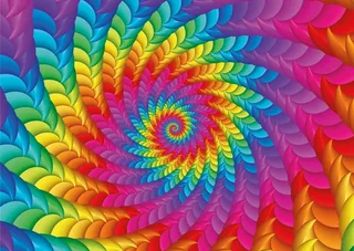 Psychedelic Rainbow - 1000 pièces från Yazz Puzzle – kartong 1 av 2