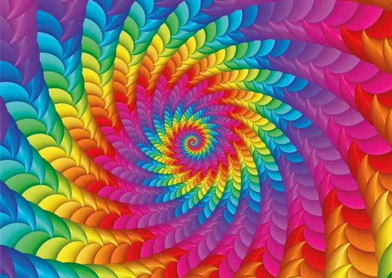 Psychedelic Rainbow - 1000 pièces från Yazz Puzzle – kartong 1 av 2