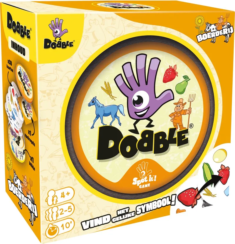 Dobble Boerderij - Kaarspel - Snelheid & Observatie - Familiespel from Zygomatic – box