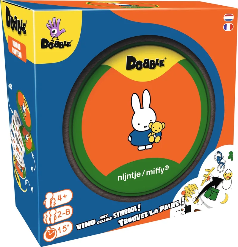 Dobble nijntje/miffy - Kaartspel - Zoekspel voor kinderen - Leerzaam en leuk van Zygomatic – doos