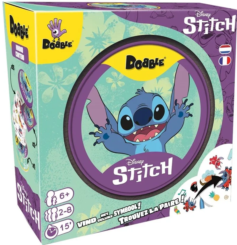 Dobble Stitch - Nederlandstalig Kaartspel voor 2 tot 8 spelers - Snel en leuk familiespel vanaf 6 jaar – 5 Spelvarianten from Zygomatic – box